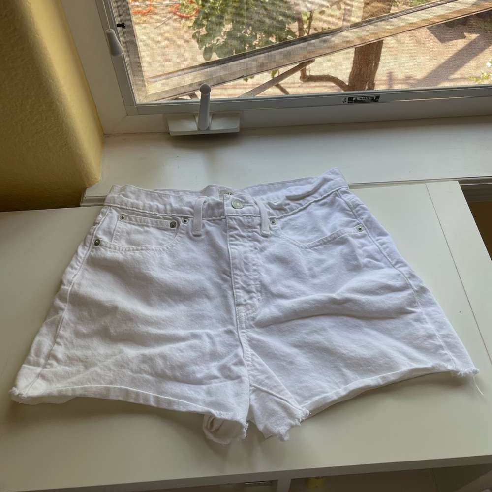 White jean shorts